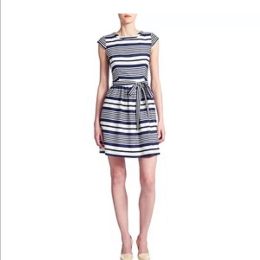 BETSEY JOHNSON Navy and Ivory Striped  Dress!
